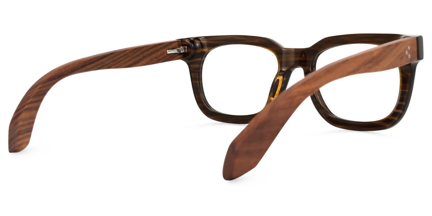 Sam Rectangle Brown Glasses | ZEELOOL UK3