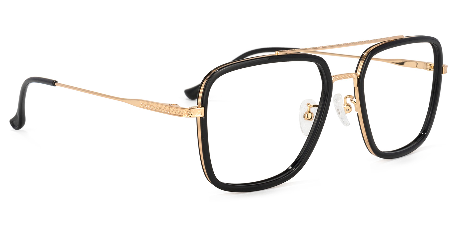 Nayeli Aviator Black-Gold Glasses | ZEELOOL UK2