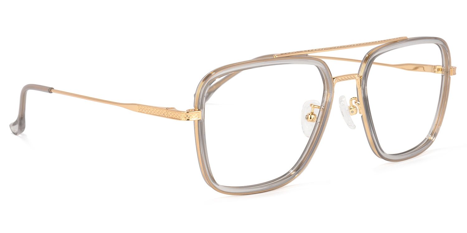 Nayeli Aviator Gray-Gold Glasses | ZEELOOL UK2