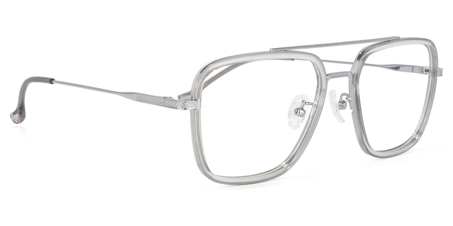 Nayeli Aviator Gray-Silver Glasses | ZEELOOL UK2