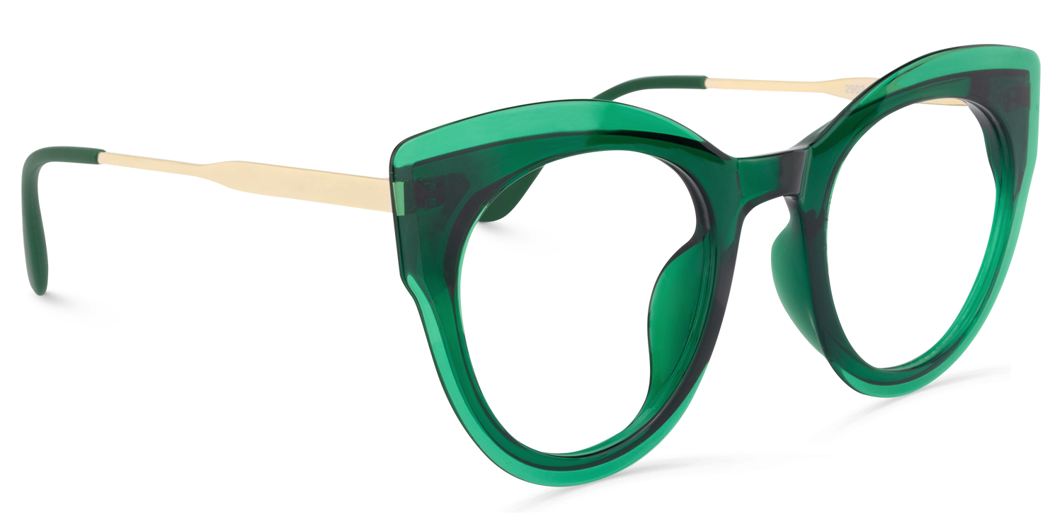 Demetrius Cat Eye Dark Green Glasses1