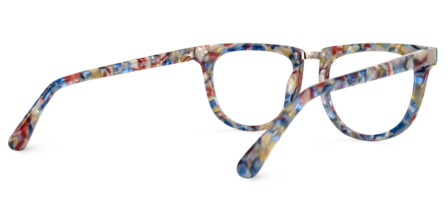 Dechan Square Blue-Floral Glasses | ZEELOOL UK3
