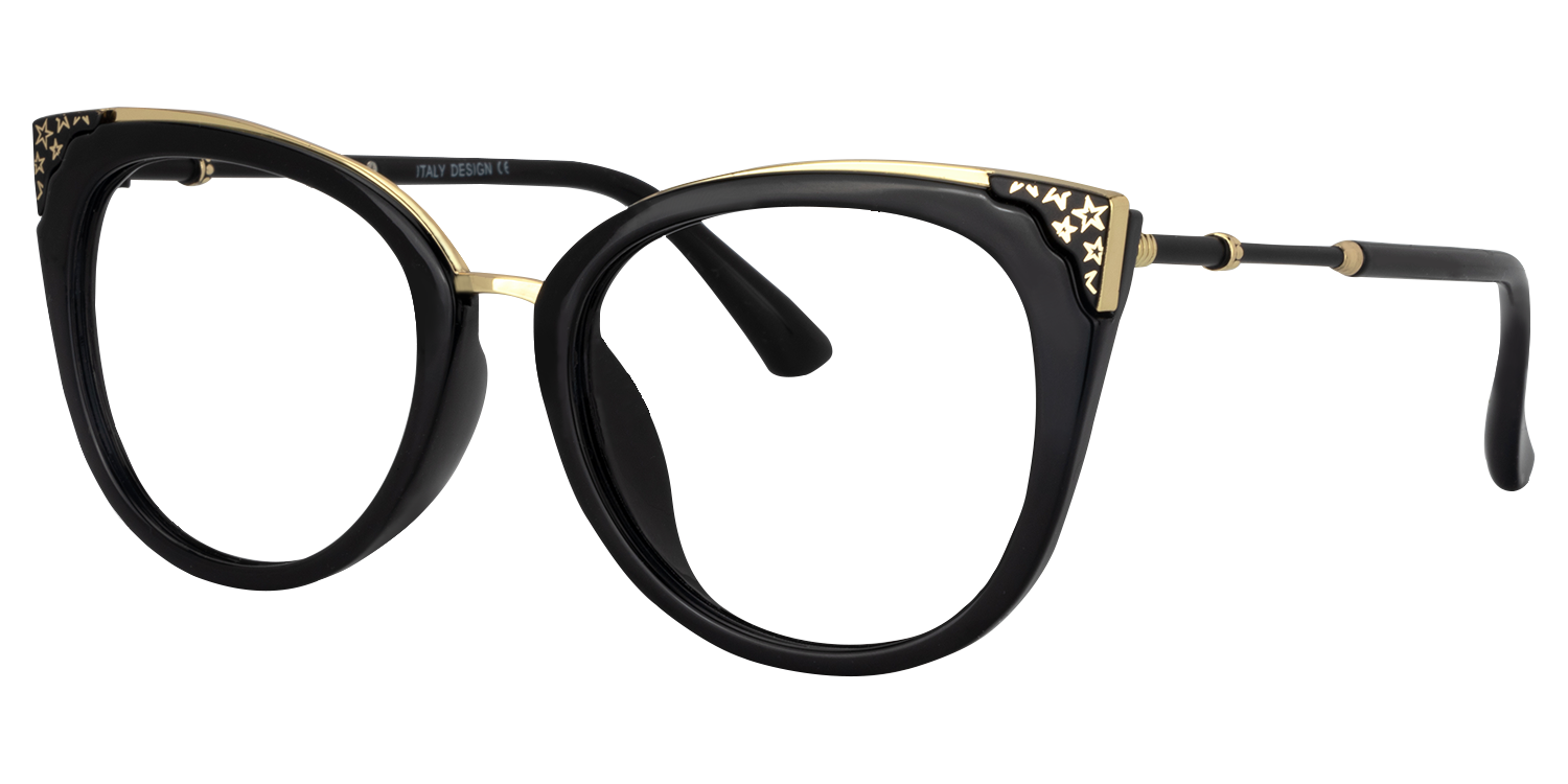 Dalton Cat Eye Black Glasses2