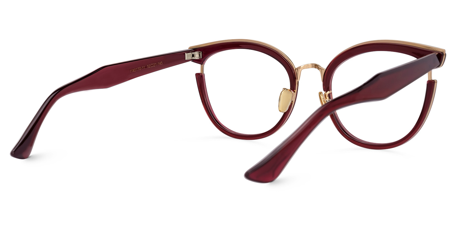 Laraine Cat Eye Red Glasses | ZEELOOL UK3