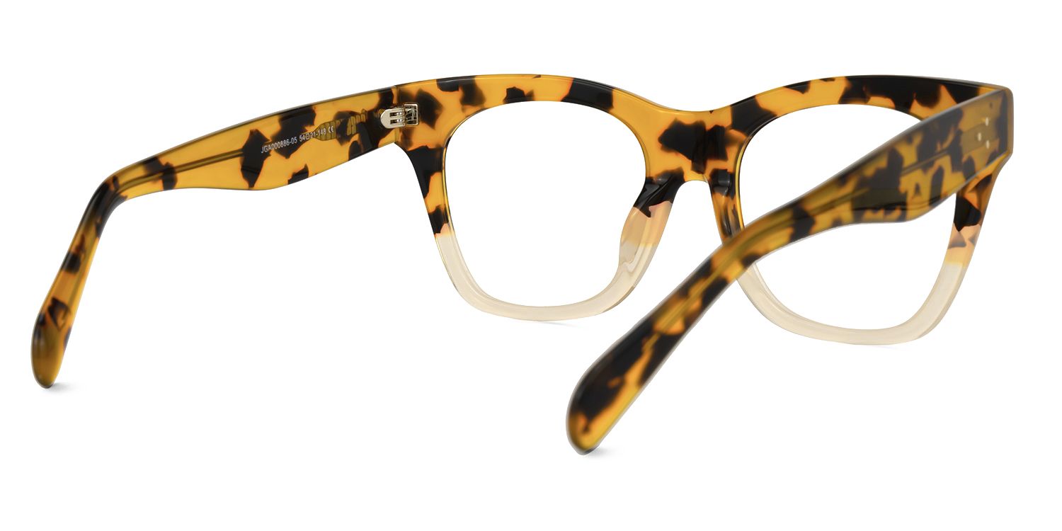 Tandy Rectangle Tortoise Two-Tone Eyeglasses | ZEELOOL UK3