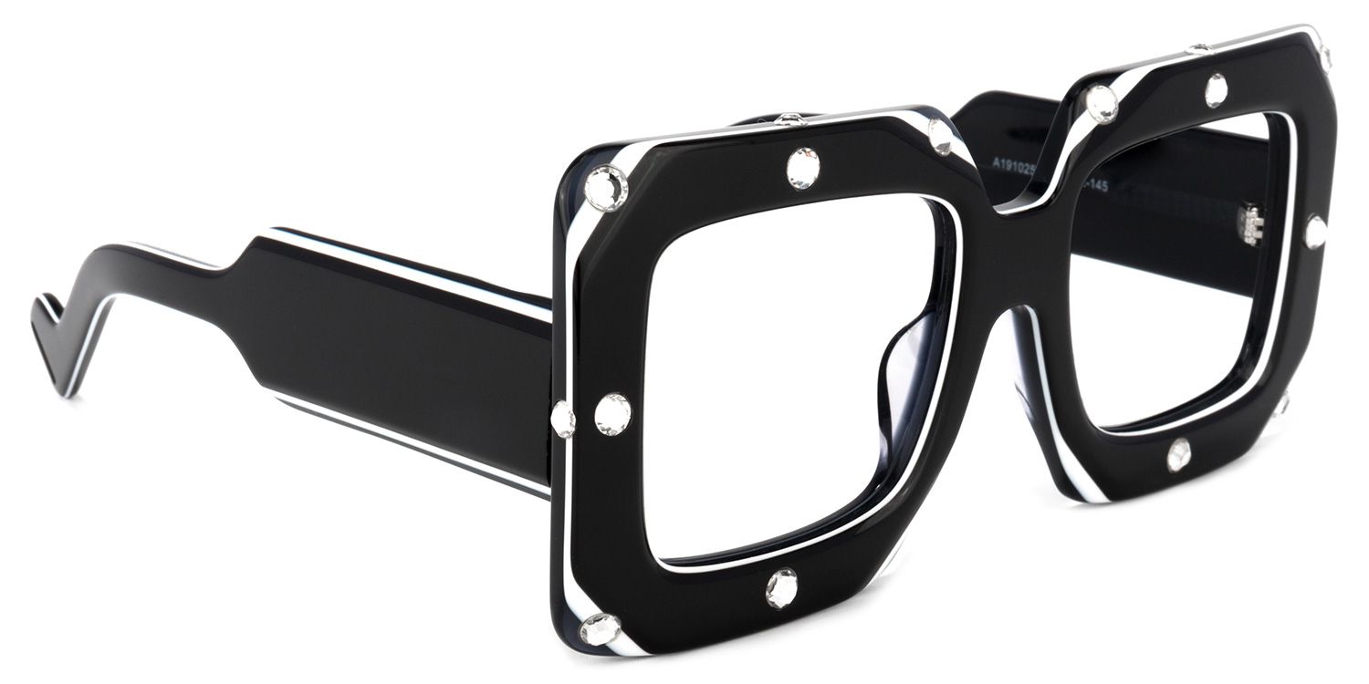 Yuri Square Black Glasses | ZEELOOL UK2