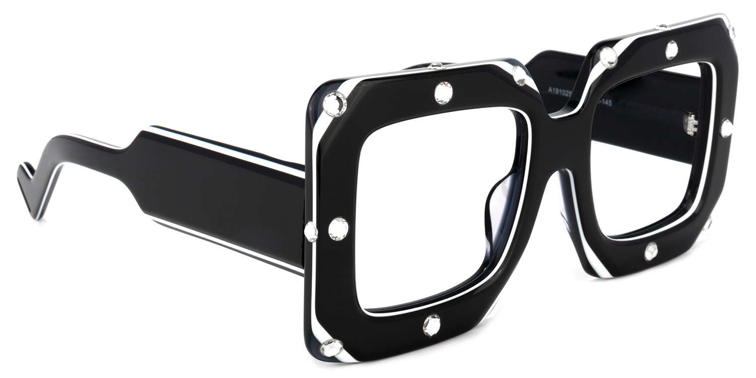 Yuri Square Black Glasses2