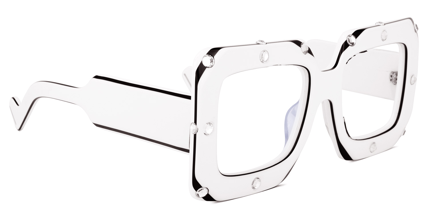 Yuri Square White Glasses2