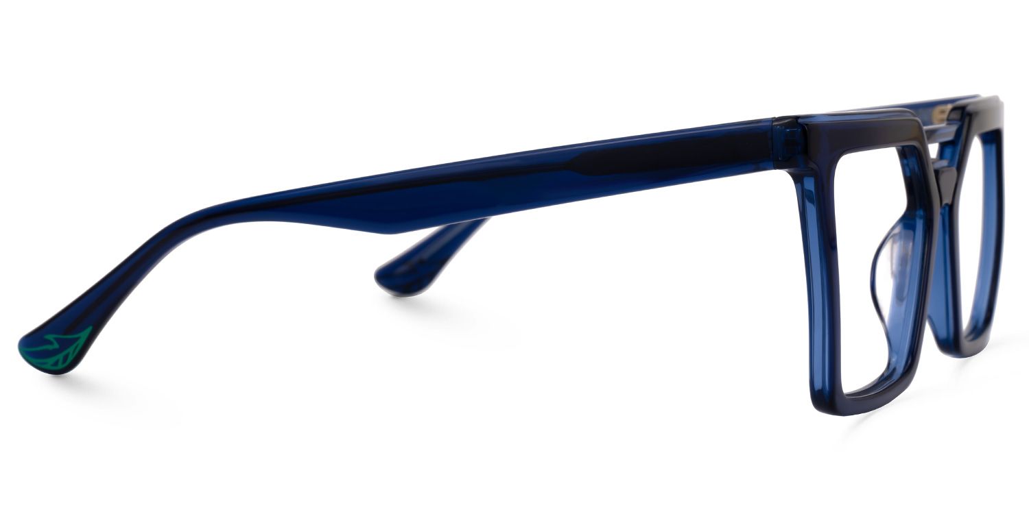 Demar Square Blue Glasses | ZEELOOL UK2