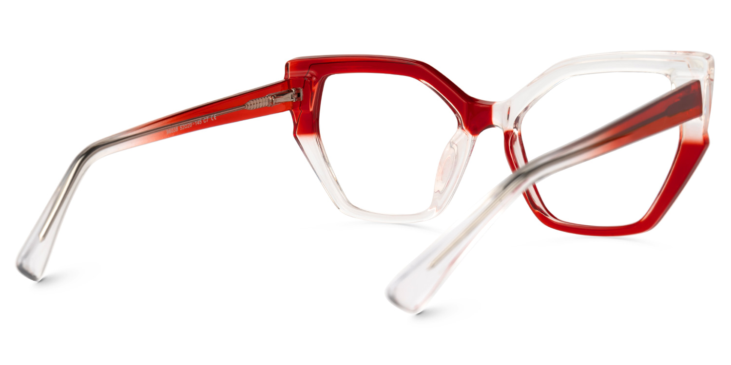 Lorena Geometric Red Glasses | ZEELOOL UK3