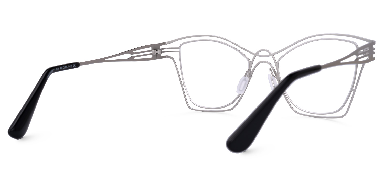 Barajas Cateye Silver Glasses | ZEELOOL UK3