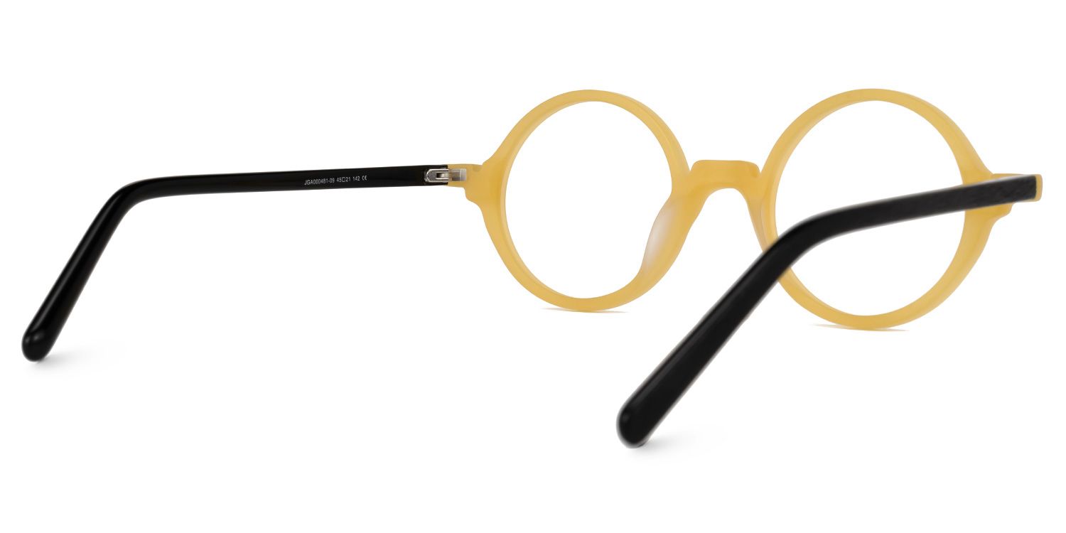 Otto Round Yellow Glasses | ZEELOOL UK3