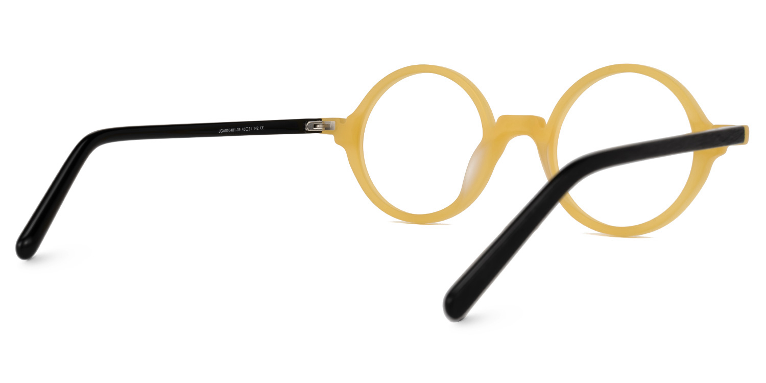 Otto Round Yellow Glasses | ZEELOOL UK3