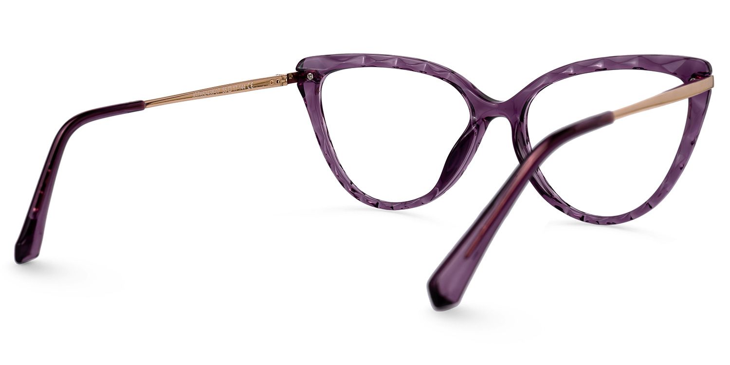 Lucas Cateye Purple Glasses | ZEELOOL UK3