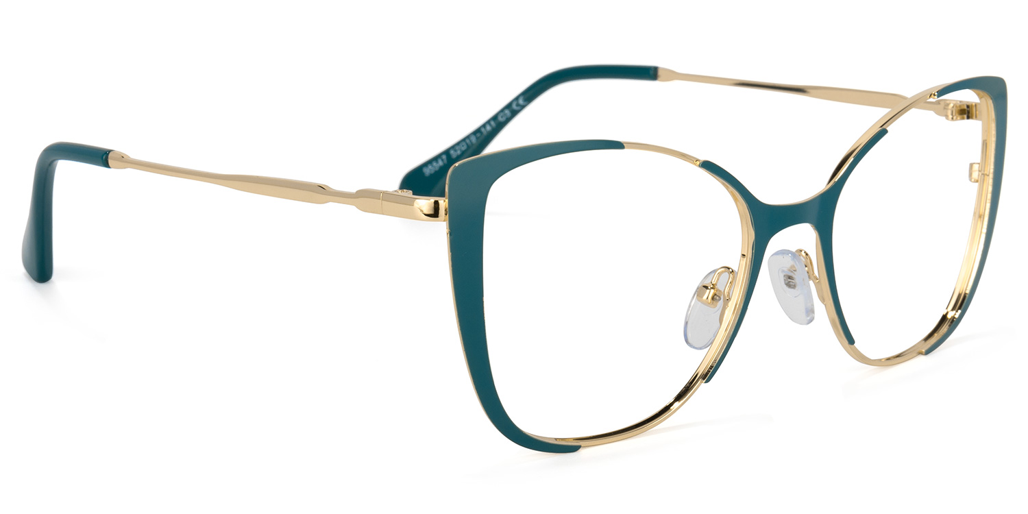 Odalis Cateye Peacock-Green Glasses2