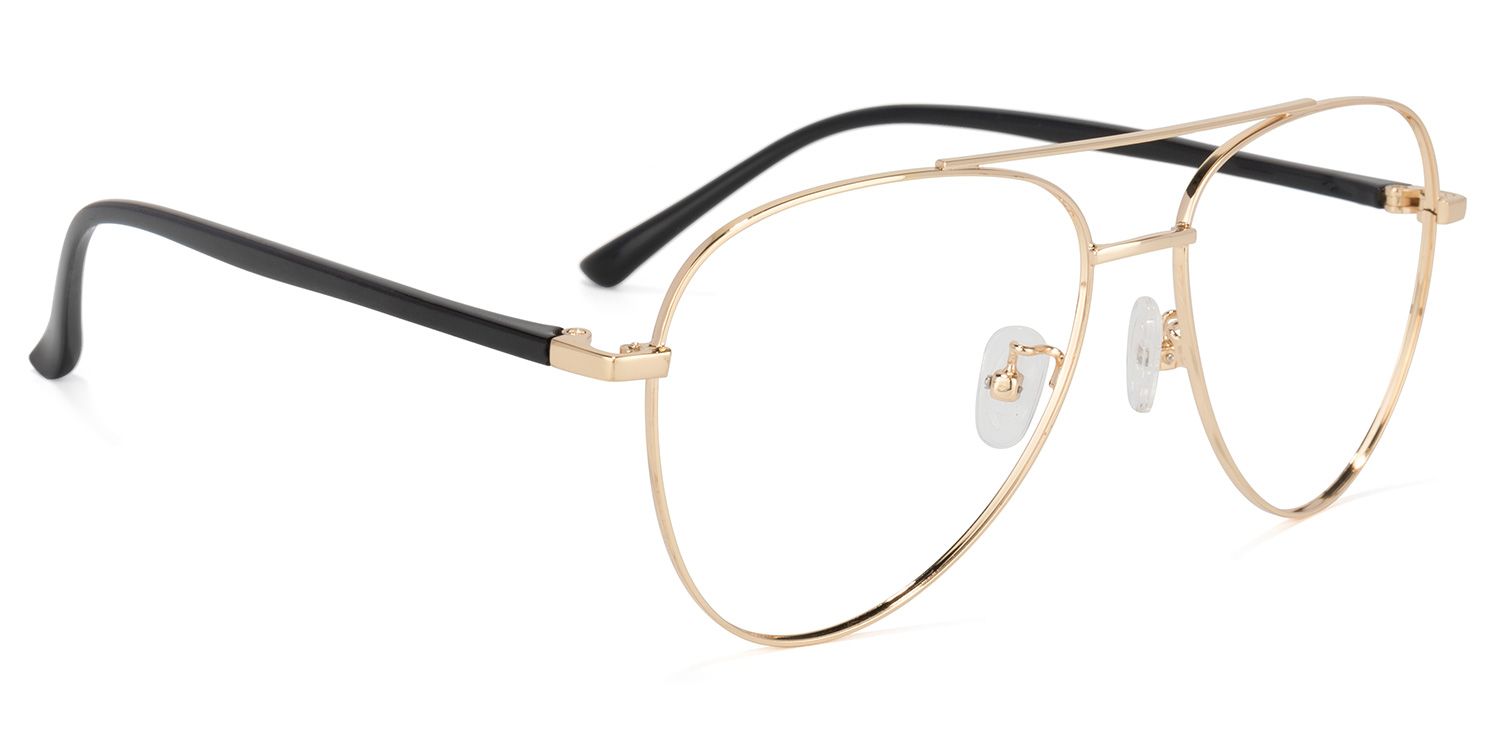 Paige Aviator Gold Glasses | ZEELOOL UK2