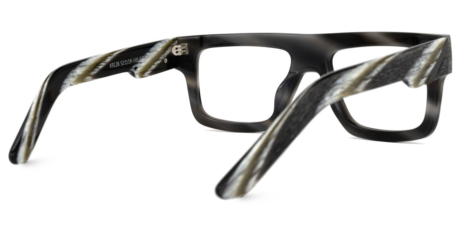 Tavasha Rectangle Gray Glasses | ZEELOOL UK3