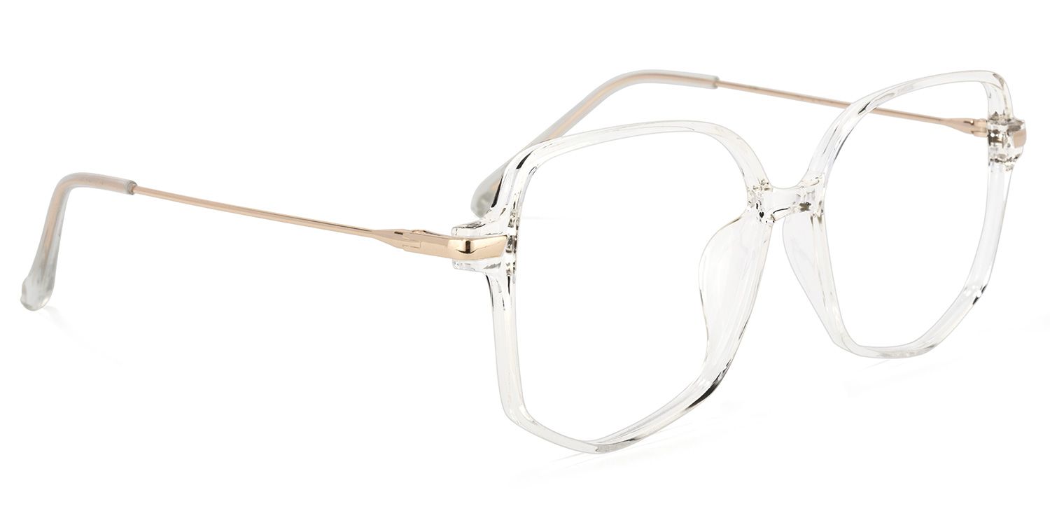 Payton Geometric Clear Eyeglasses | ZEELOOL UK2