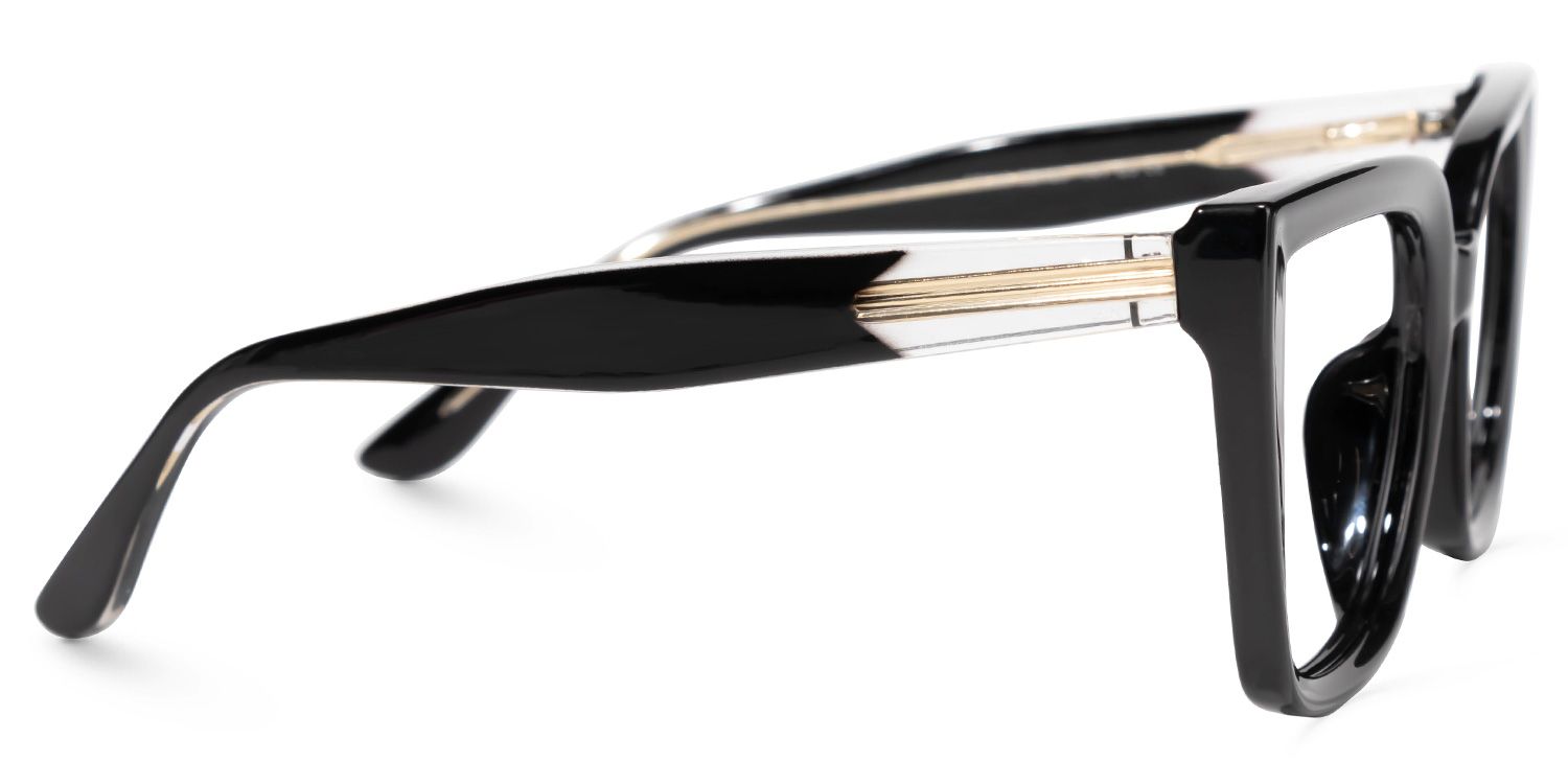 Mirta Square Black Glasses | ZEELOOL UK2