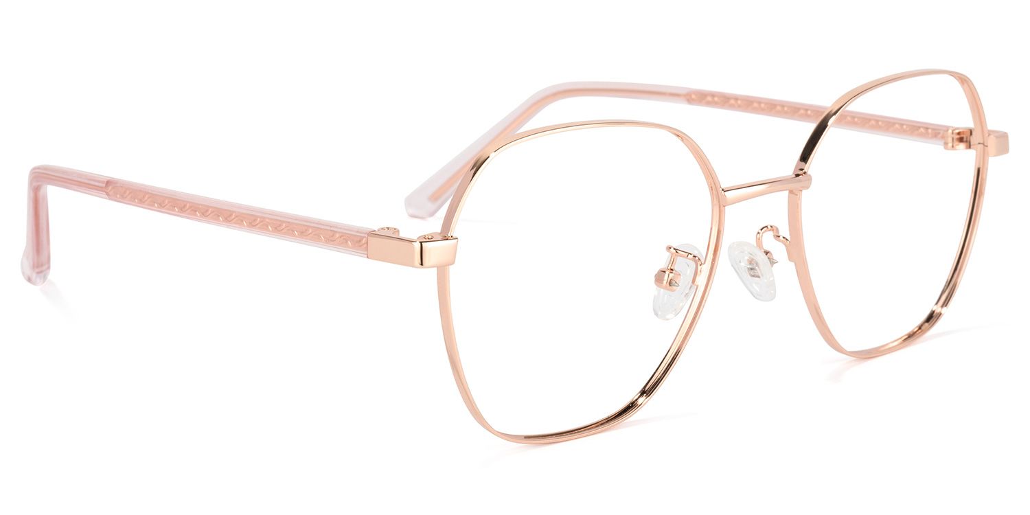 Perry Geometric Rose-Gold Glasses | ZEELOOL UK2