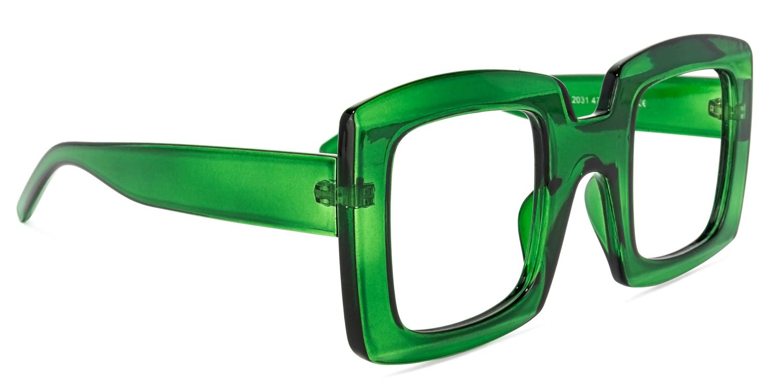 Quincey Square Green Glasses | ZEELOOL UK2