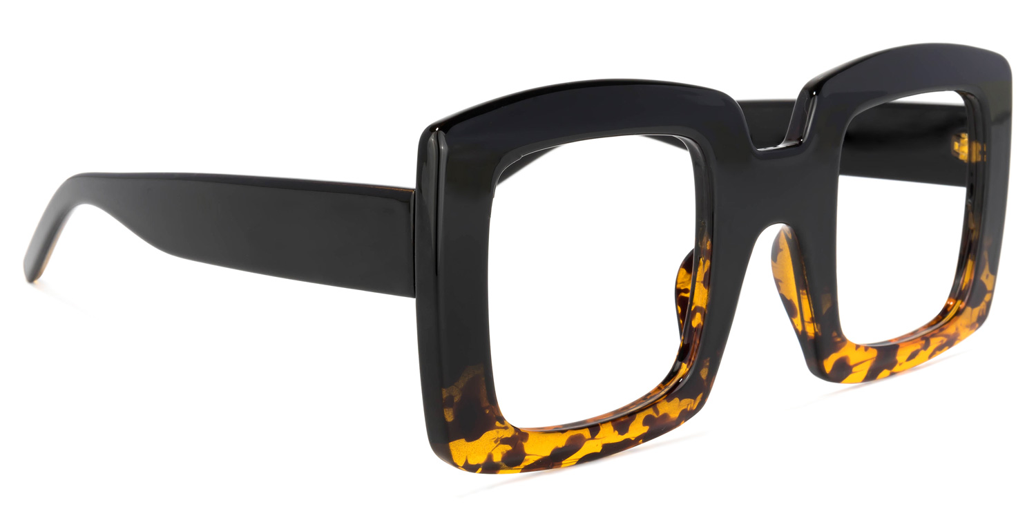 Quincey Square Black Glasses | ZEELOOL UK2