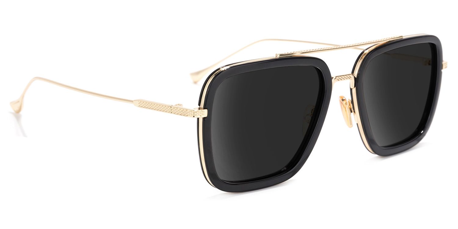 Gifford Aviator Black-Gold Sunglasses | ZEELOOL UK2