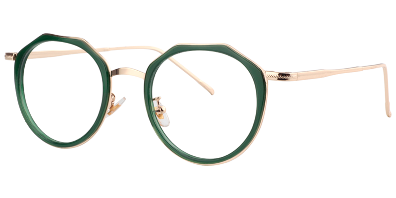 Geometric Green Glasses | ZEELOOL UK2