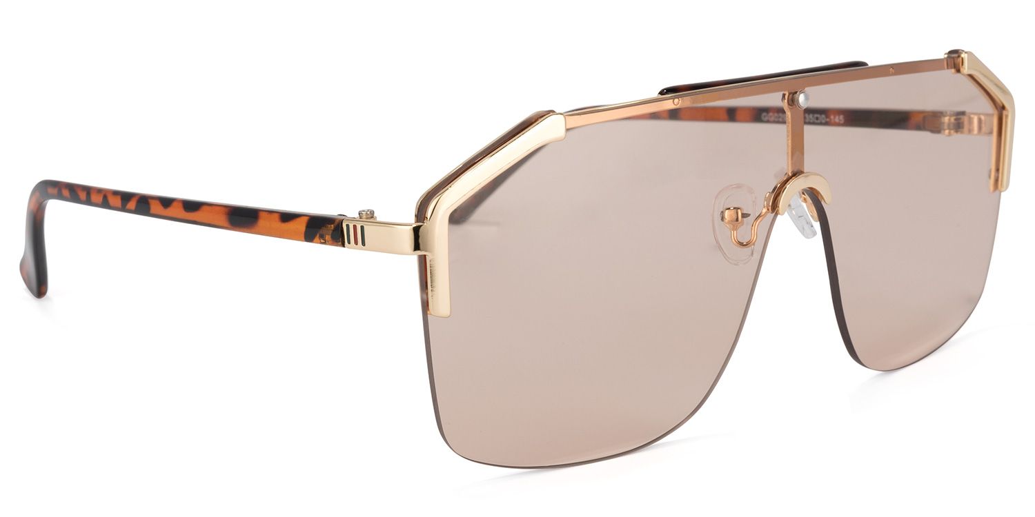 Titus Geometric Beige Sunglasses | ZEELOOL UK2