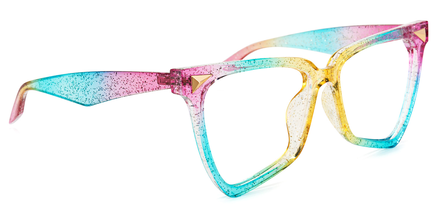 Cicely Geometrical Rainbow Eyeglasses | ZEELOOL UK2