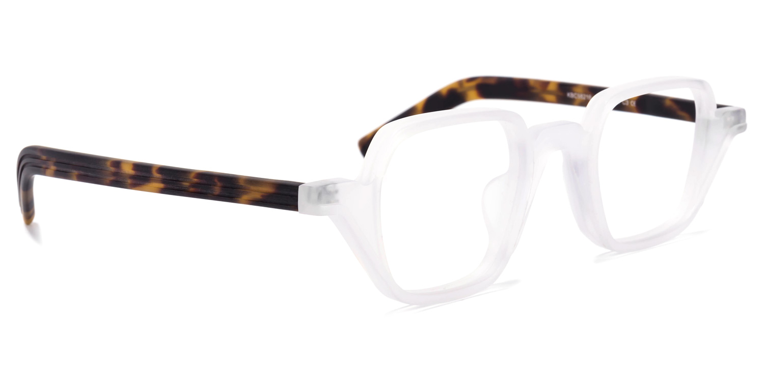 Yasin Square White Glasses | ZEELOOL UK2