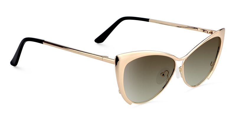 Ellen Cateye Gold Sunglasses | ZEELOOL UK2