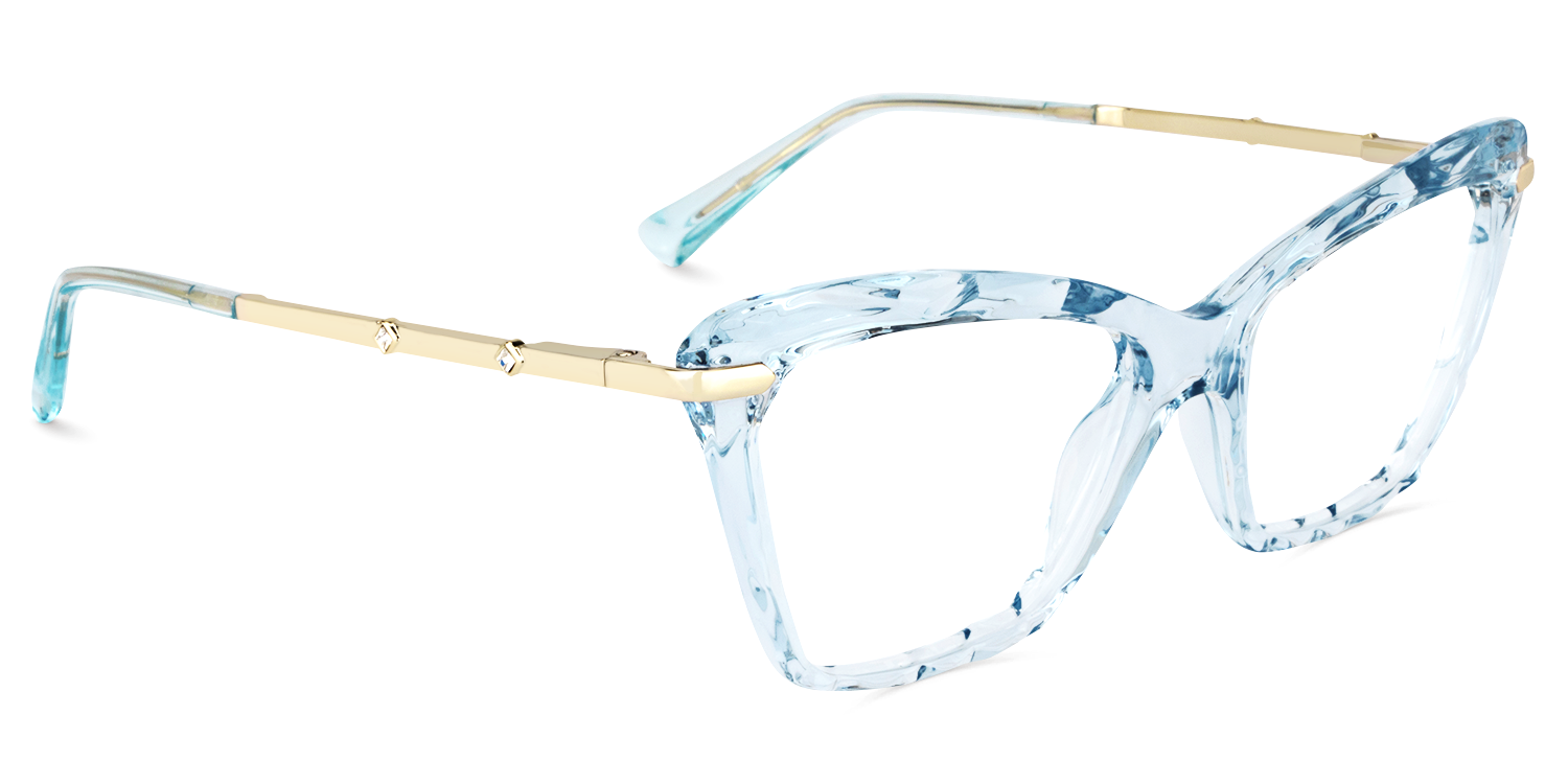 Juliet Cateye Light Blue Eyeglasses and Translucent Frame2