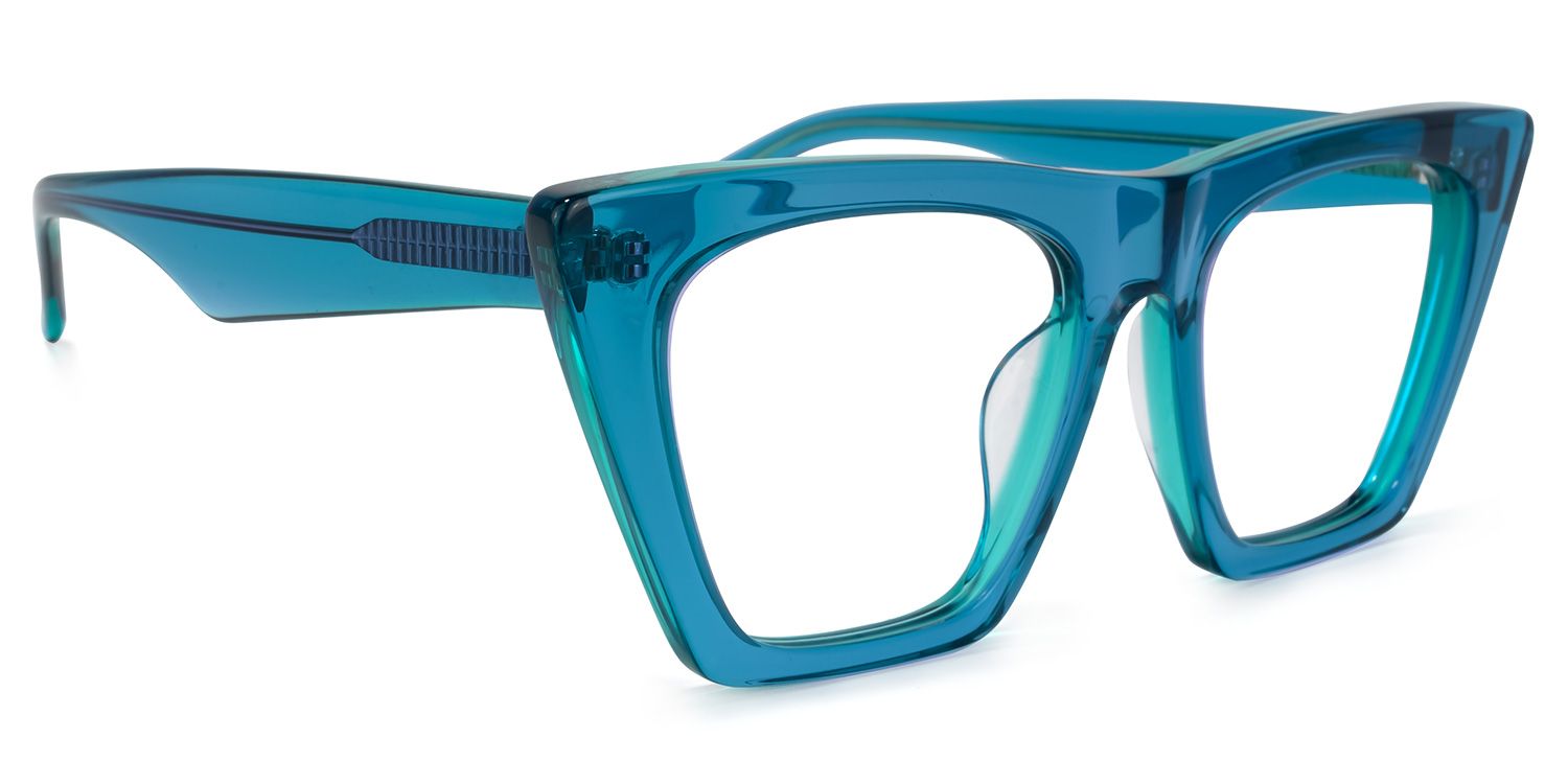 Cecile Cat Eye Blue Glasses | ZEELOOL UK2