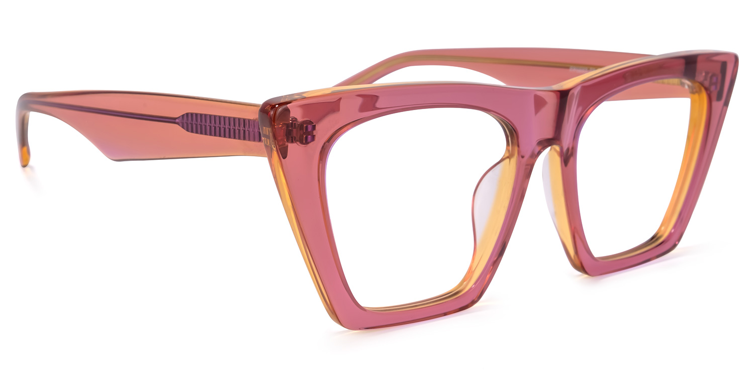 Cecile Cat Eye Pink Glasses | ZEELOOL UK2