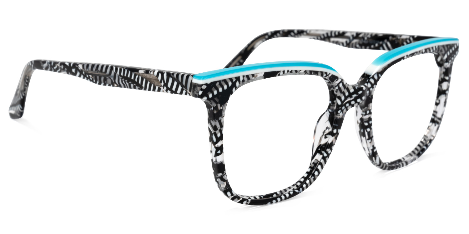 Jaffett Square Black-White Glasses | ZEELOOL UK2