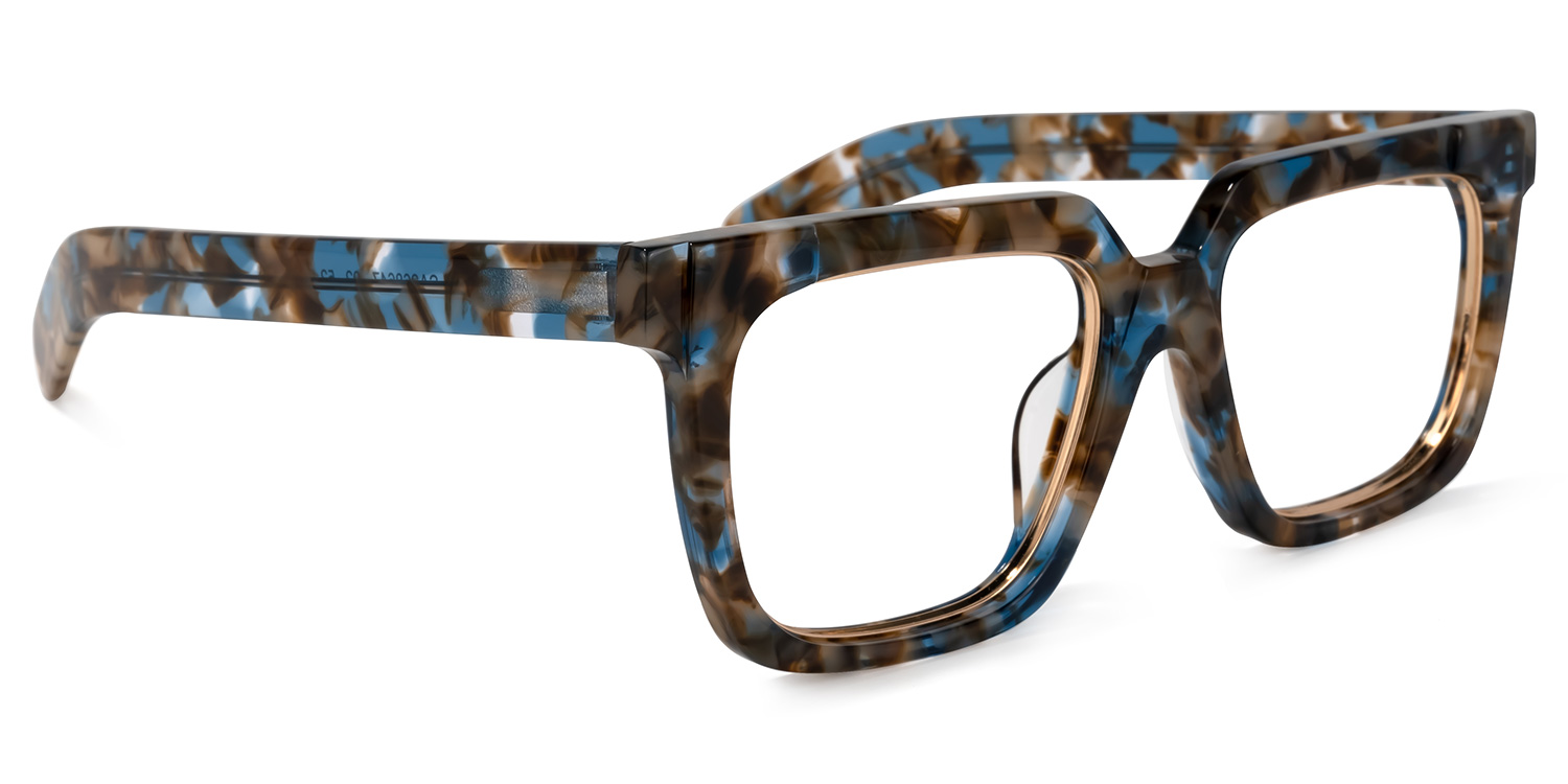 Pitts Square Blue-Floral Glasses | ZEELOOL UK2