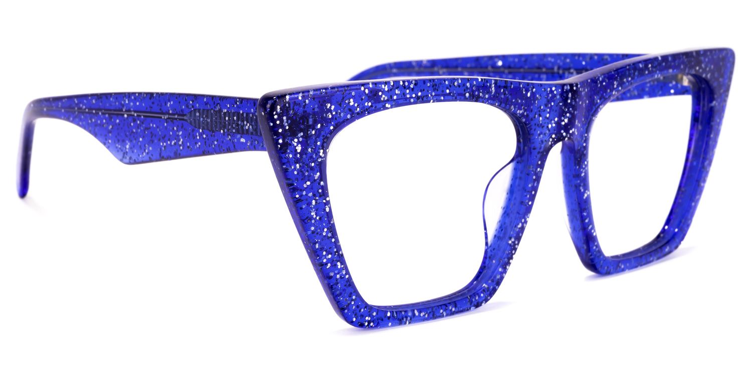 Cecile Cat Eye Blue Glasses | ZEELOOL UK2