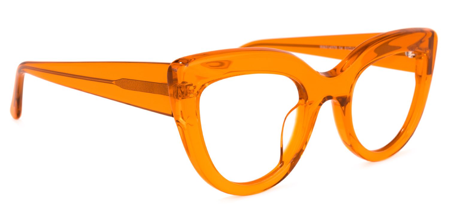 Caren Cateye Orange Glasses | ZEELOOL UK2