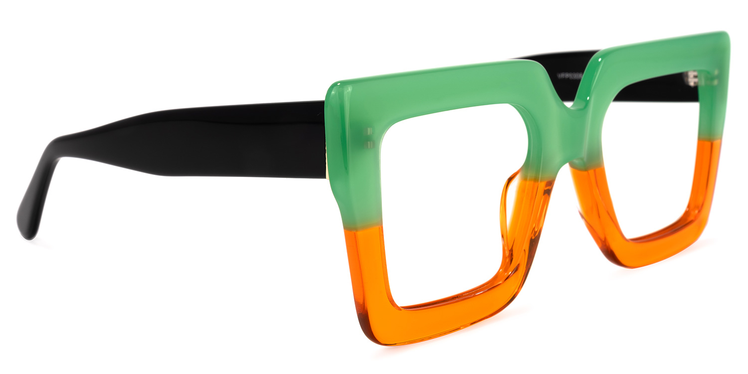 Brandon Square Orange Glasses | ZEELOOL UK2