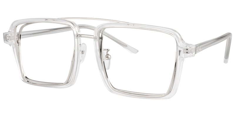 Aviator Clear-Silver Glasses | ZEELOOL UK2