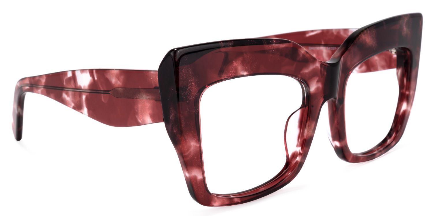 Charmaine Cat Eye Burgundy Glasses | ZEELOOL UK2