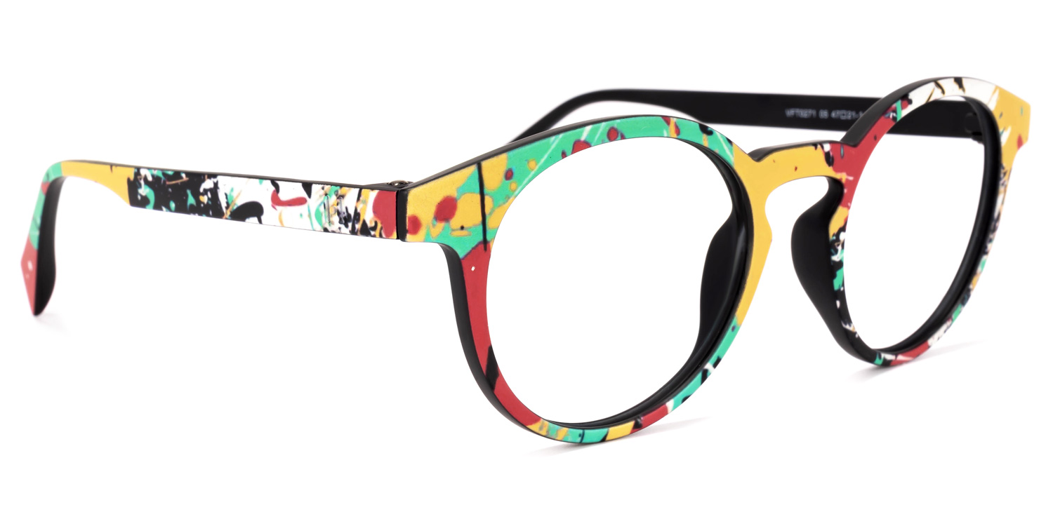 Street-Artist Round Colorful Frame Glasses | ZEELOOL UK2