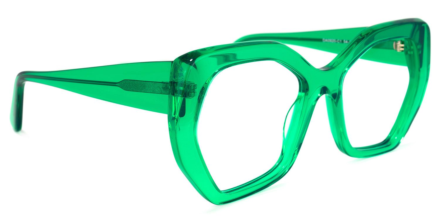 Vickie Geometric Green Glasses | ZEELOOL UK2