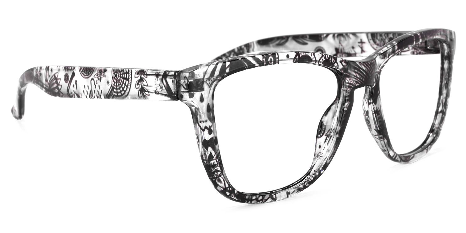 Randall Square Black-Floral Glasses | ZEELOOL UK2