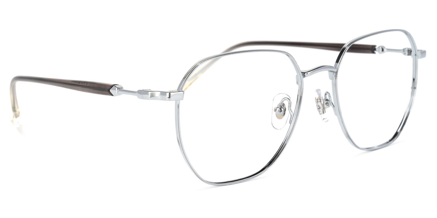 Veronica Geometric Silver Glasses | ZEELOOL UK2