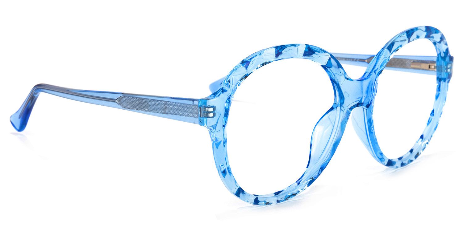 Lila Round Light-Blue Glasses | ZEELOOL UK2