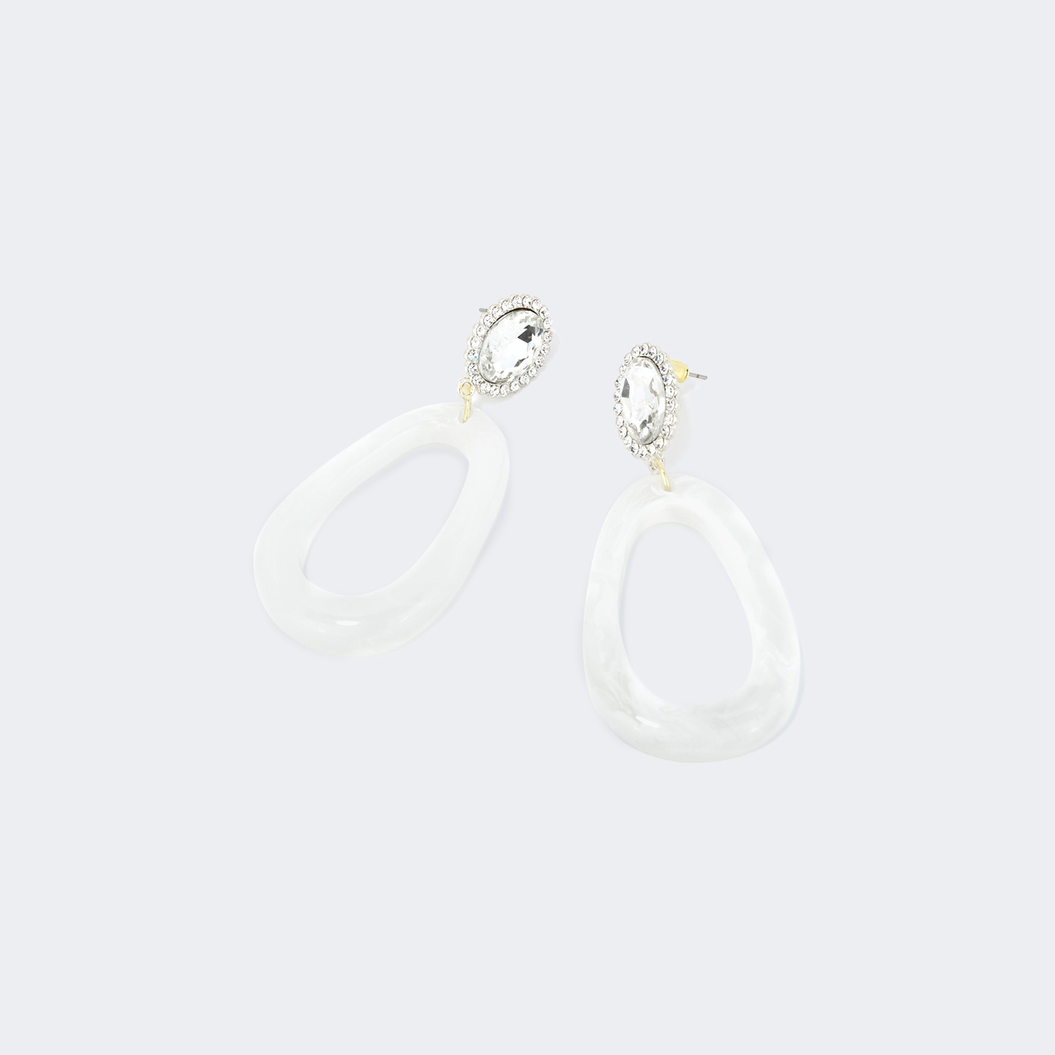 Stylish Polished White Earrings | ZEELOOL UK0