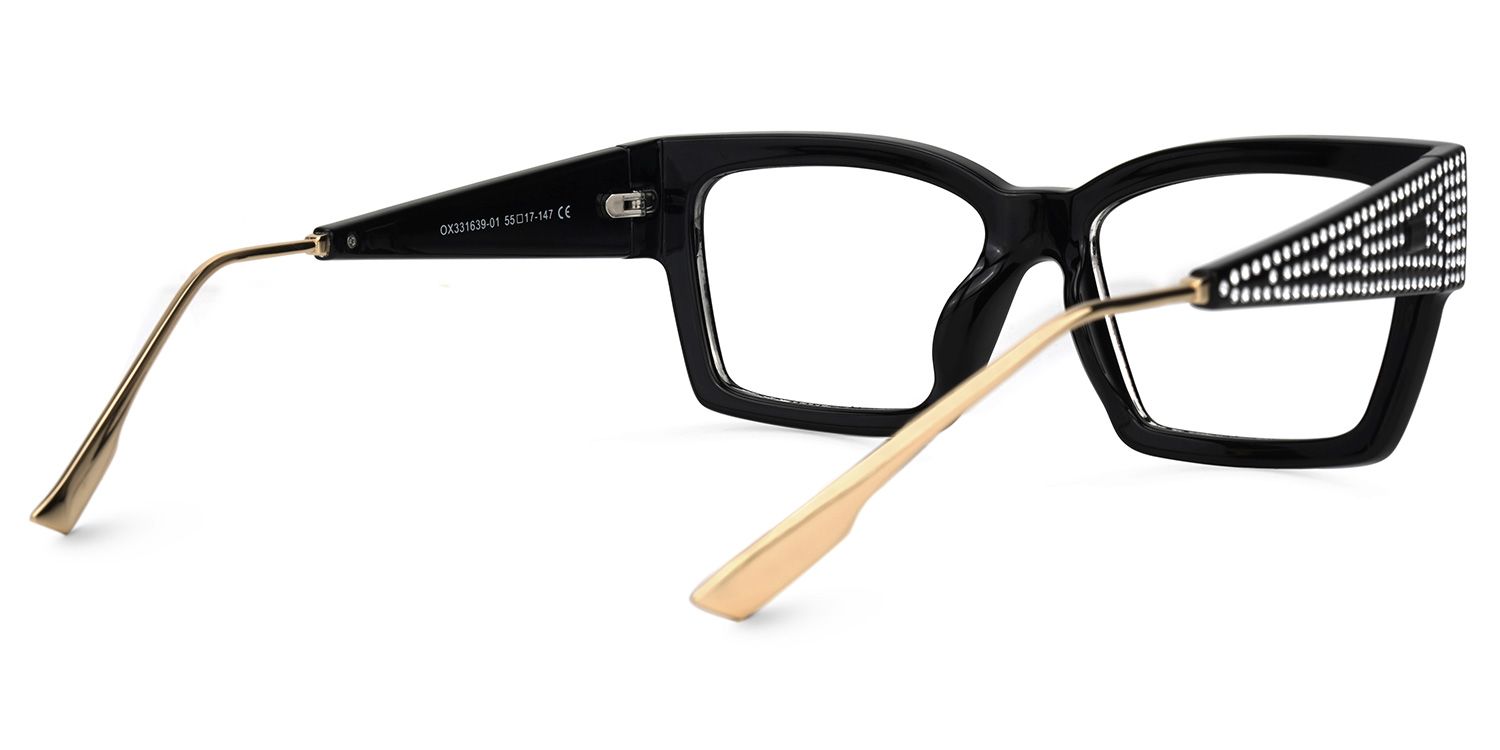 Drayton Square Black Glasses | ZEELOOL UK3