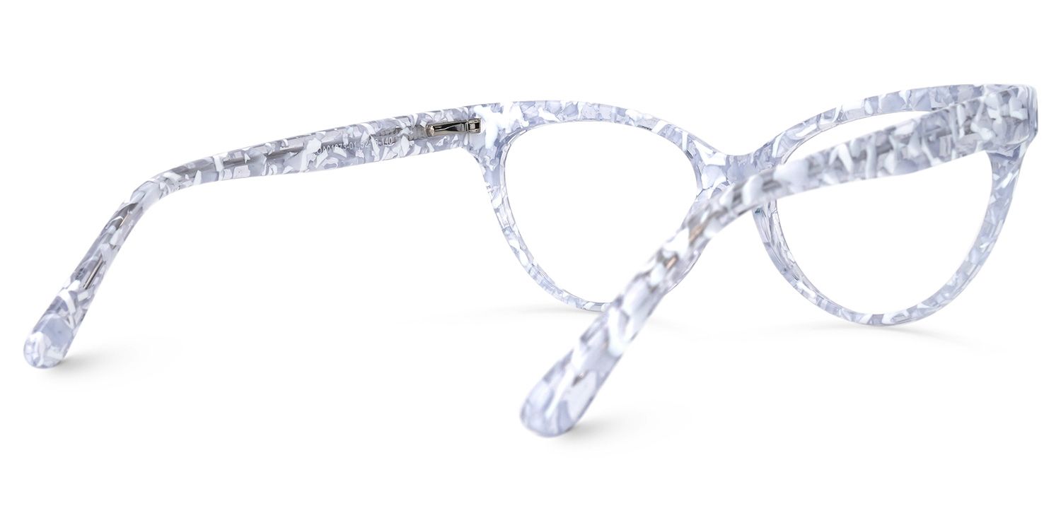 Cat Eye White-Clear Glasses | ZEELOOL UK3